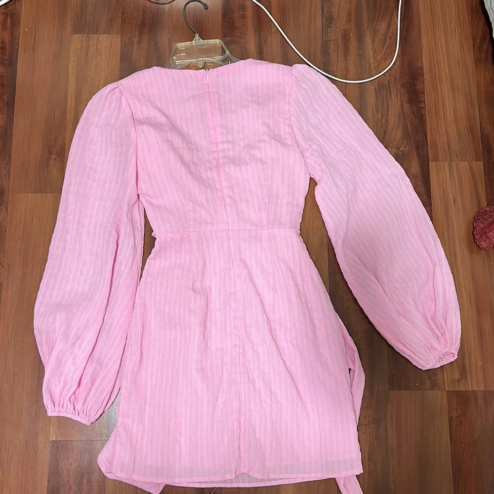 Long Sleeve Pink Mini Dress - Picture 5 of 7